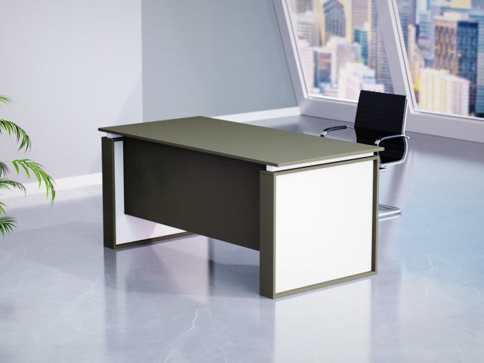 Mahmayi Grey with White Modern Office Workstation Table  140 cm