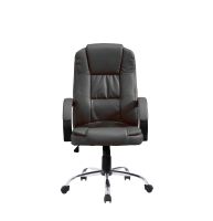 Mahmayi Height Adjustable Executive PU Ergonomic Swivel Executive Chair with Tilt Control and Tilt Tension and Caster wheel Support - Black