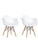 Ultimate Eames Style DAW ArmChair - White (Pack of 2)