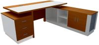 Samtida 193 Modern Executive Desk Light Walnut Configurable