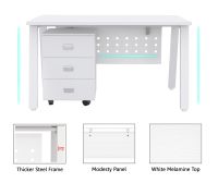 Bentuk 139-16 White Modern Workstation