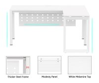 Figura 72-14L white Modern Workstation without Drawer