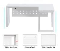 Vorm 136-16L white Modern Workstation without Drawer