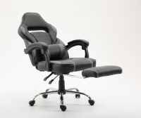 Ultimate C590 Racing Style Gaming Chair Grey with Footrest