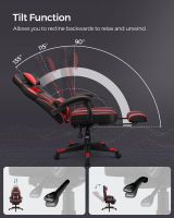 Mahmayi Black and Red Obg73Brv1 Modern Gaming Chairs for Playstation, Office, Gaming Station, Home, Study Room