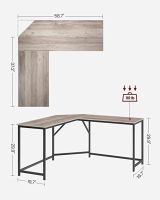 Mahmayi L-Shape Computer Desk for Home and Office Workstation with Easy Installation - Greige and Black