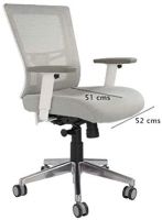 Isu 95551 Low Back Ergonomic Mesh Chair for Office - White