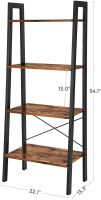 Mahmayi LLS44X 4 Tier Storage Rack, Storage Shelves - Rustic Brown