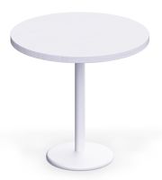 Rodo 500E White Round Table with Mel board and round base - 80cm