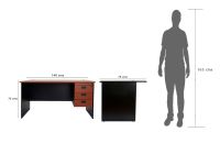 Silini 140 Office Desk with Fixed Drawers
