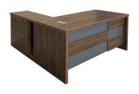 Noce S608 160-180cm Modern Executive Desk Dark Walnut