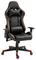 Fury 560 Racing Style PU leather Gaming Chair with Headrest and Lumbar Support - Black