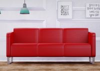 Mahmayi 2850 Three Seater PU Sofa - Red