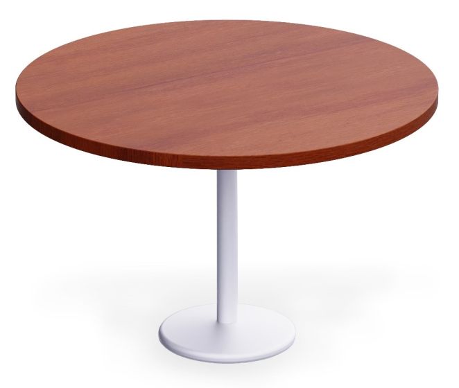 Rodo 500E Apple Cherry Round Table with white round base - 120cm