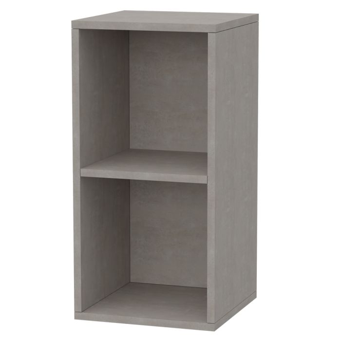light concrete two tier open box shelf