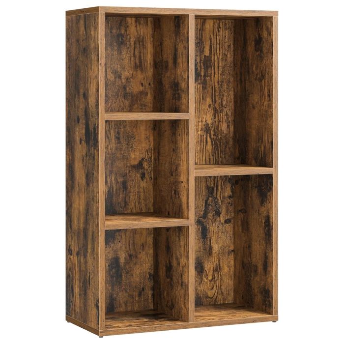 dark oak 5 cube bookcase with two column design