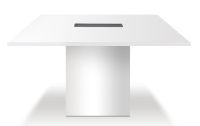 Projekt 7 Rec 120 Square Modular Conference Table White