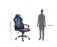 Mahmayi C5607 Black & Blue Gaming Chair High Back PU Leather Ergonomic Swivel Chair Fixed Armrest