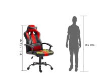 Mahmayi C5607 Black & Red Gaming Chair High Back PU Leather Ergonomic Swivel Chair Fixed Armrest