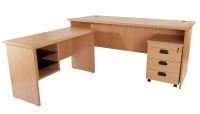 Bess 180 Plain L Office Desk with Mobile Drawers