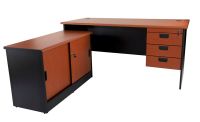 Silini L Office Desk-Cabinet with Fixed Drawers Configurable