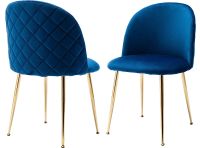 Mahmayi HYDC020 Velvet Blue Dining Chair for Living Room