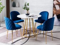Mahmayi HYDC020 Velvet Blue Dining Chair for Living Room