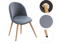 Mahmayi HYDC019 Velvet Grey Dining Chair for Living Room