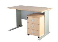 Stazion 1260 Modern Office Desk Oak with drawers