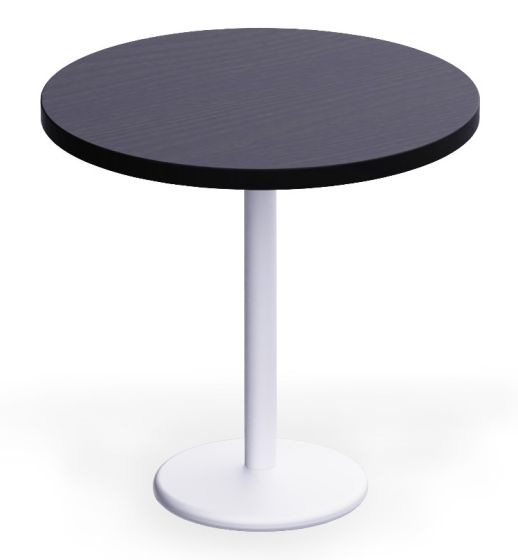 Rodo 500E Black Round Table with white round base - 80cm