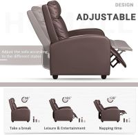 Ultimate Modern Single Recliner Sofa Padded Seat Brown with Leatherite PU
