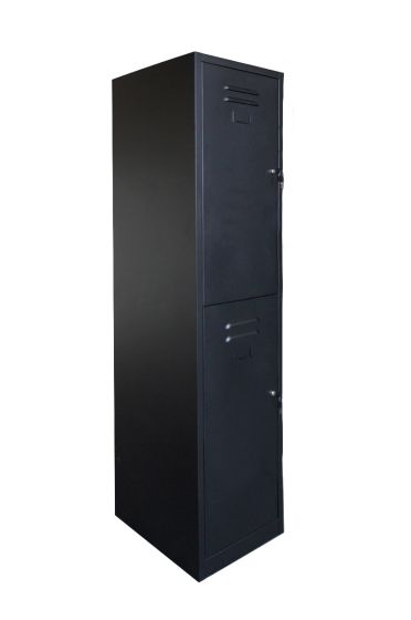 Mahmayi Dual Door Cabinet with Lockable Drawers Black