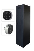 Mahmayi Black Modern Single Door Locker with Digital Lock, Full Security Device, Privacy Door Locker, Documents, Cash, Jewelry Safety for Home, Garage, Hotel, Office (38x46x183cm)