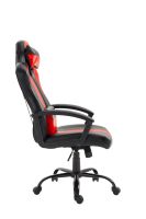 Mahmayi C5607 Black & Red Gaming Chair High Back PU Leather Ergonomic Swivel Chair Fixed Armrest
