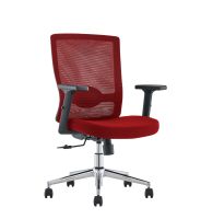 SleekLine T01B Medium Back Ergonomic Mesh Chair Red