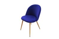 Mahmayi HYDC019 Velvet Blue Dining Chair for Living Room (Pack of 2)