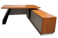 Elegante 191-16 Modern Executive Desk Light Walnut