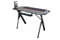 ContraGaming by Mahmayi YK V2-1060 Gaming Desk Black with YK V2 Cable Management Box and USB Gamepad Holder and Mouse Pad, RGB Lights, AM S101-2 Red Gaming Keyboard and Mouse Set and AM K5 Pro Red Black Gaming Headphone