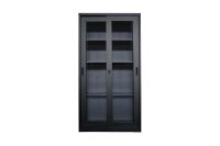 Godrej OEM Glass Sliding Door Steel Bookshelf Black