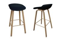 Ultimate Eames Style Seat Height Bar Stool - Black
