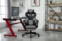 Mahmayi UT-C457 High Back Gaming Chair Black & Grey PU