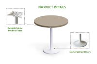 Rodo 500E Linen Round Table with white round base - 80cm