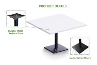 Ristoran 500X500E-360 12 seater Square Base Cafe-Dining-Meeting Table White