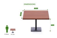 Ristoran 500X500E-120 4 seater Square Base Cafe-Dining-Meeting Table Apple cherry