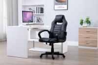 Ultimate Black Racing Style Gaming Chair with PU Leatherette