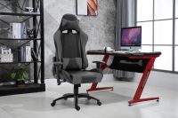 Gumi 09854 High Back Black & Grey Video Gaming Chair with PU Leatherette