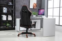 Fury 560 Racing Style PU leather Gaming Chair with Headrest and Lumbar Support - Black