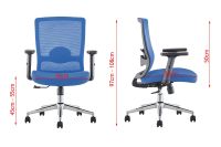 SleekLine T01B Medium Back Ergonomic Mesh Chair Blue