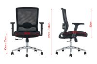 Mahmayi Medium Back Ergonomic Mesh Chair for Home and Workstation with Caster Wheel Support and Height and Arm Adjustable Feature - Black