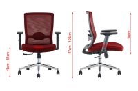 SleekLine T01B Medium Back Ergonomic Mesh Chair Red